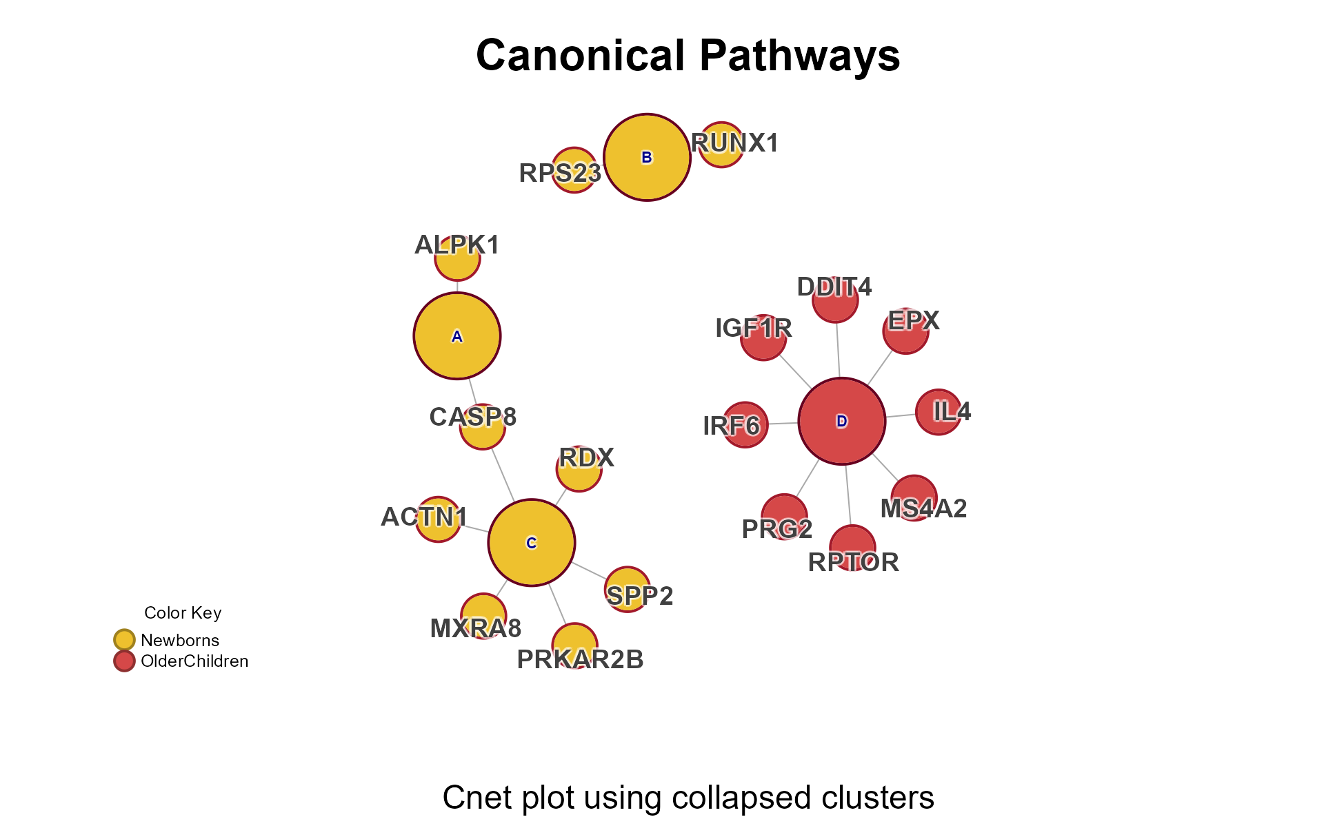 mem_plot_folio, plot 3, Cnet plot with Cluster Letters